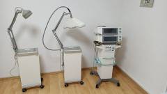 v. r. n. l.: Reizstrom-/Ultraschalltherapie - Mikrowellentherapie - Kurzwellentherapie